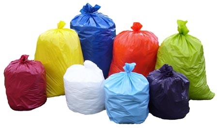 Colored trash bags