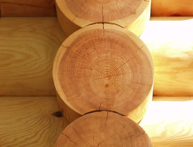 Rounded timber